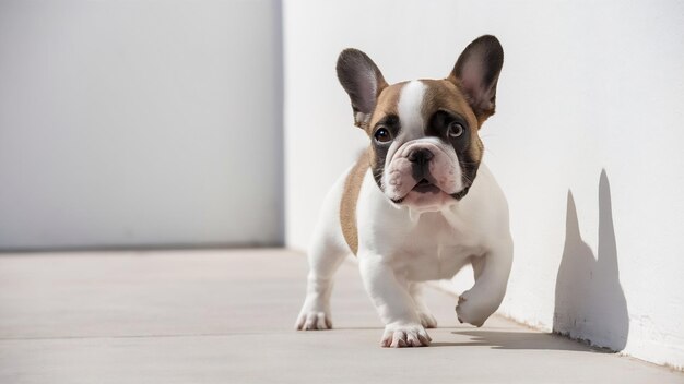 Un jeune bulldog français pose.