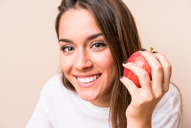 Jeune, caucasien, femme, avoir, petit déjeuner