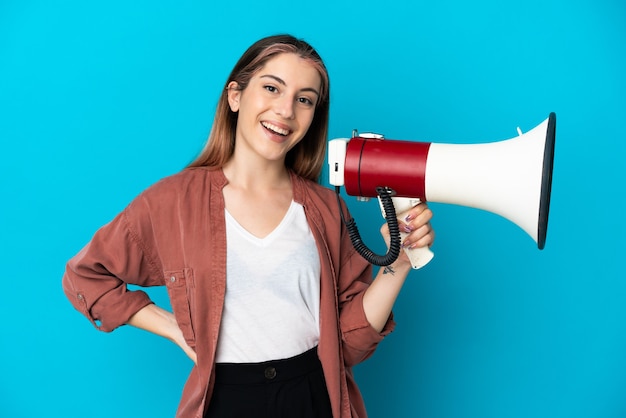 Jeune, caucasien, femme, isolé