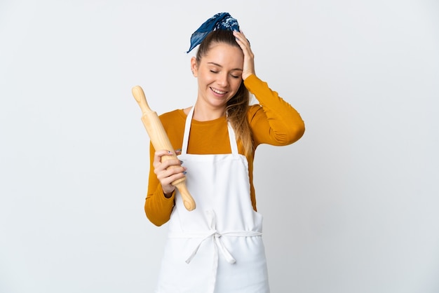 Jeune chef sur fond isolé