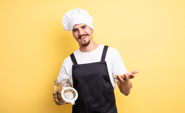 Jeune chef avec moustache