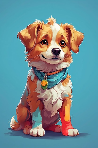 Jeune chien coloré de dessin animé