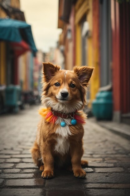 Jeune chien coloré de dessin animé