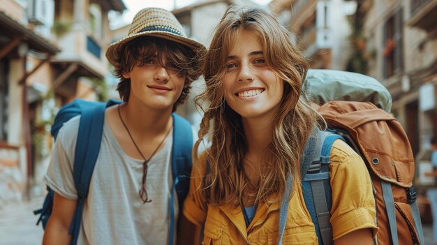 Un jeune couple debout l'un à côté de l'autre