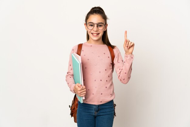 Jeune étudiant sur fond isolé