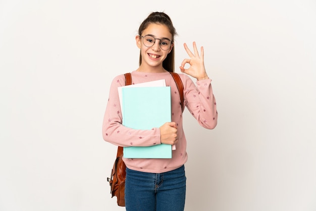 Jeune étudiant sur fond isolé