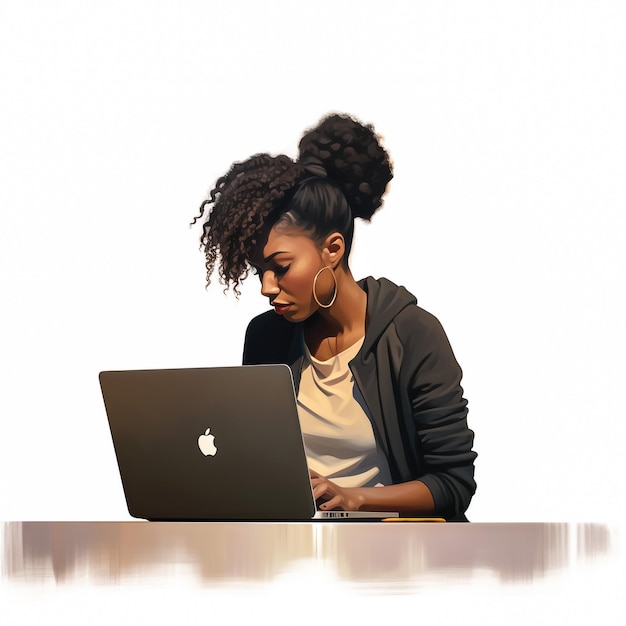 Photo jeune étudiante blanche souriante, travailleuse indépendante, femme utilisant un ordinateur portable pour le travail à distance, apprentissage électronique à l'université, banque en ligne, achats en ligne, webinars isolés sur un fond blanc.