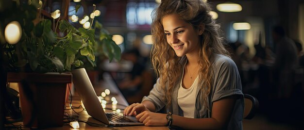 Une jeune étudiante étudie à la bibliothèque de l'école