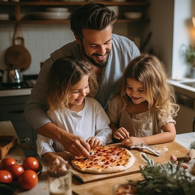 Une jeune famille heureuse.