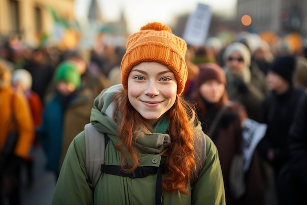 Jeune femme activiste environnementale