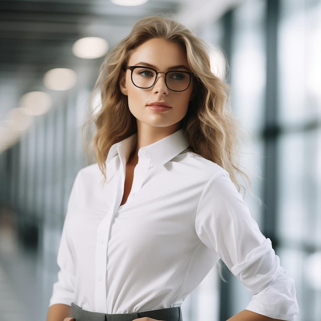 Une jeune femme d'affaires dans un bureau moderne