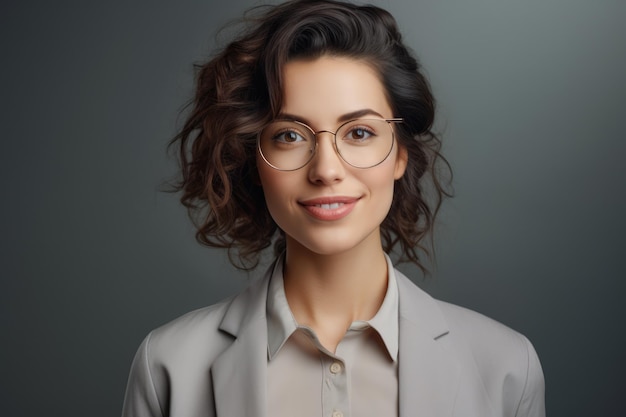 Jeune femme d&#39;affaires avec des lunettes