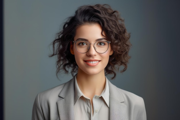 Jeune femme d&#39;affaires avec des lunettes