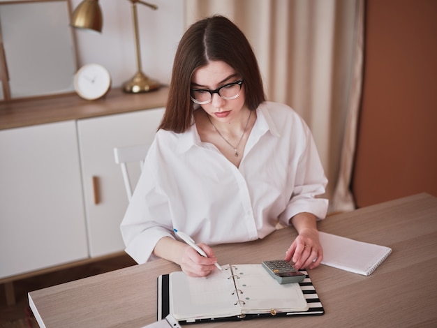 Jeune Femme D'affaires Travaillant à Domicile