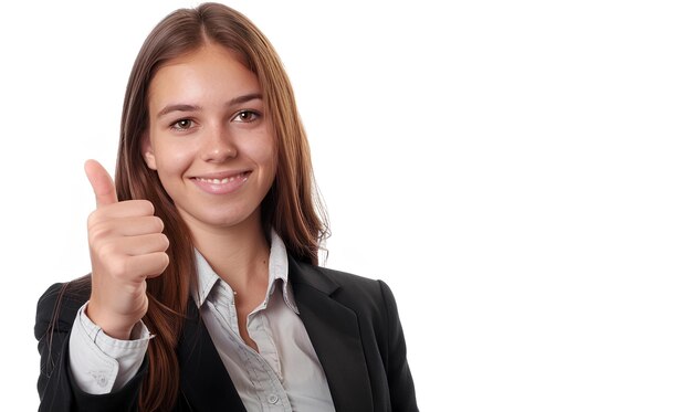 jeune femme d'affaires avec un tumbling sur fond blanc