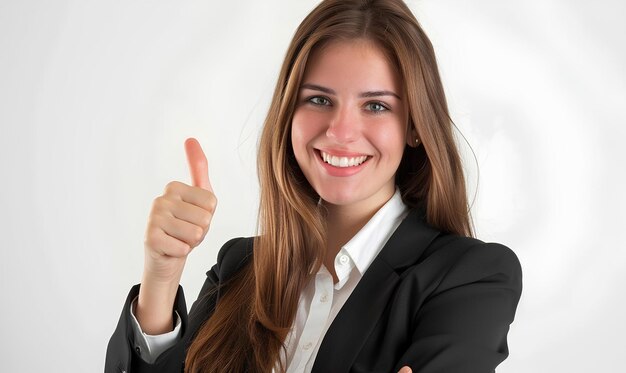 jeune femme d'affaires avec un tumbling sur fond blanc