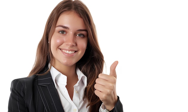 jeune femme d'affaires avec un tumbling sur fond blanc