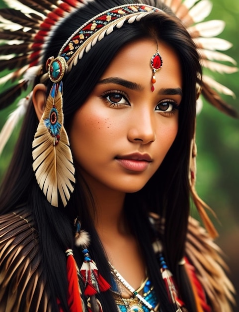 Jeune femme amérindienne