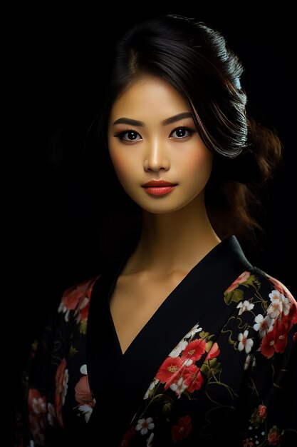 Photo une jeune femme d'apparence asiatique pose devant la caméra.