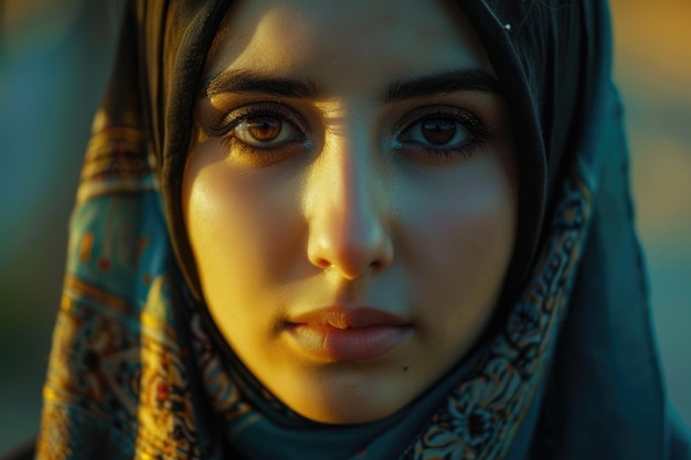 Une jeune femme arabe en hijab Yashmak