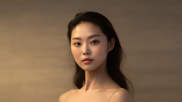 jeune femme asiatique avec une belle peau