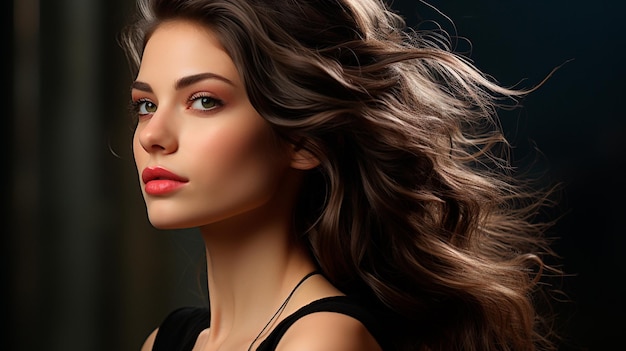 jeune femme avec une belle coiffure en studio