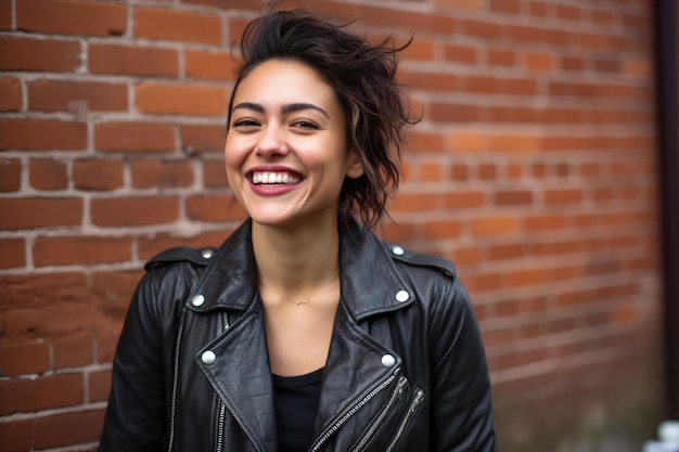 Une jeune femme confiante souriante.