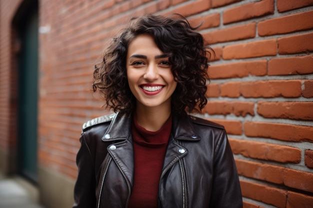 Une jeune femme confiante souriante.