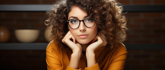 Une jeune femme contemplant de nouvelles idées innovantes tout en portant des lunettes