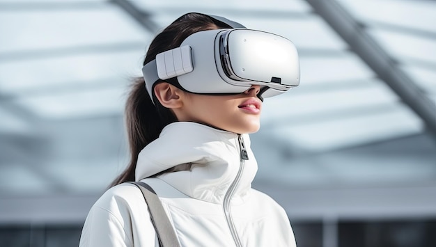 jeune femme dans un casque vr