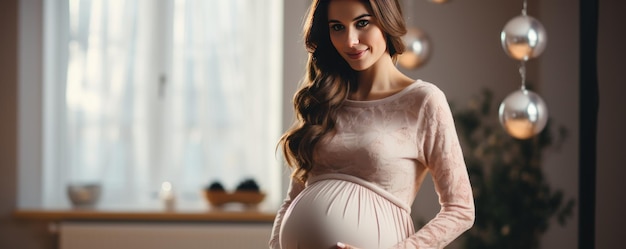 Photo une jeune femme enceinte fait des exercices avec un fitball.