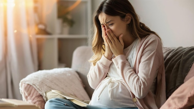 Jeune femme enceinte présentant une toxicosis au premier trimestre