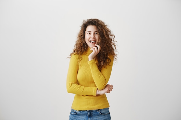 Jeune femme, à, expressions