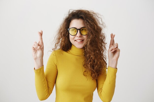 Jeune femme, à, expressions