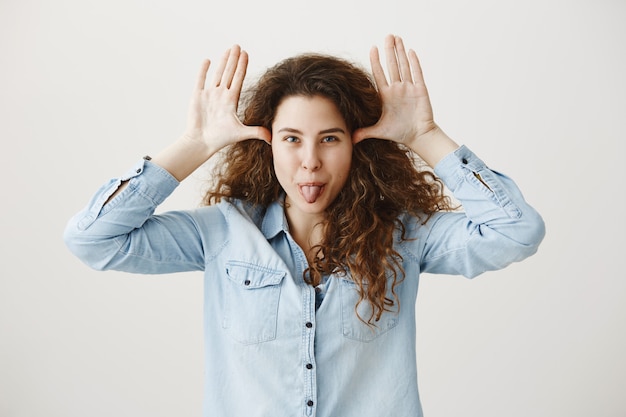 Jeune femme, à, expressions