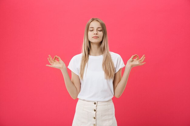 Jeune femme, à, expressions