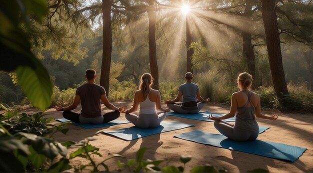 une jeune femme faisant du yoga dans la nature une femme faisant du Yoga pratiquant des leçons de Yoga dans la nature