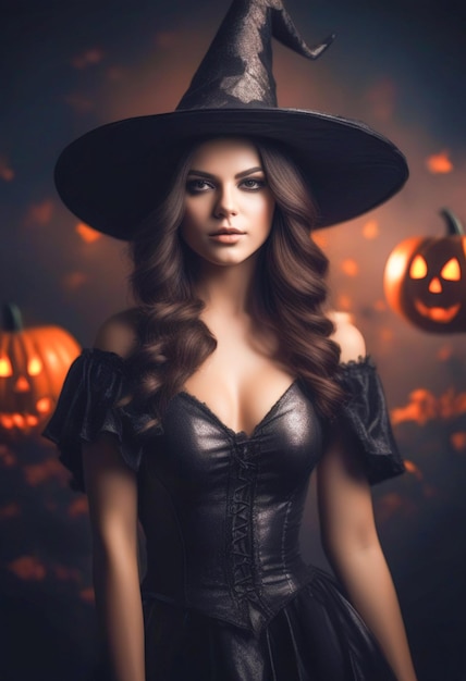 Jeune femme habillée pour le festival d'Halloween