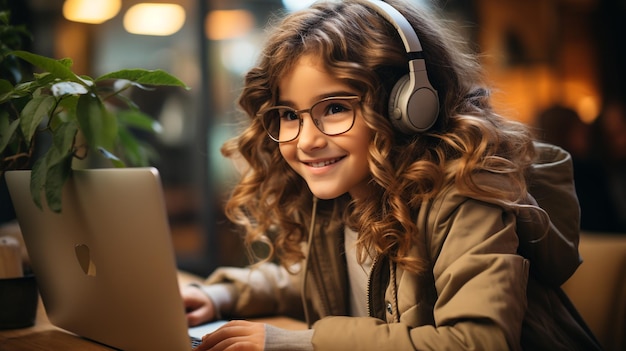 une jeune femme heureuse aime travailler à domicile