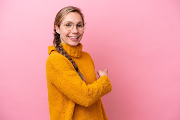 Jeune, femme, isolé, fond