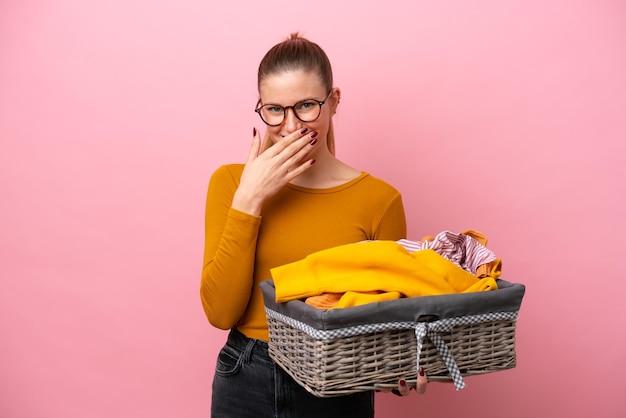 Jeune, femme, isolé, fond