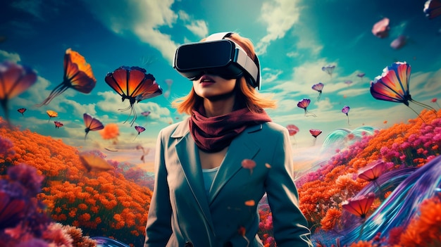 jeune femme à lunettes vr