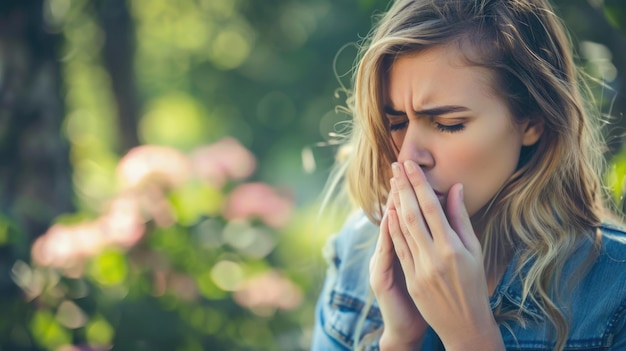 Une jeune femme malade qui tousse