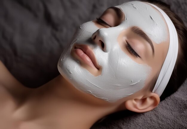 Une jeune femme avec un masque facial nutritif