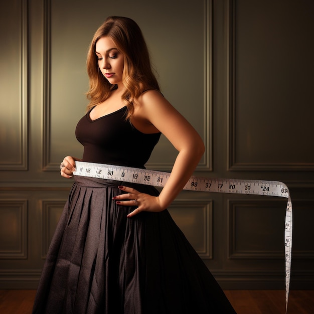 jeune femme mesurant la taille générative