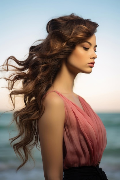 Jeune femme sur la plage