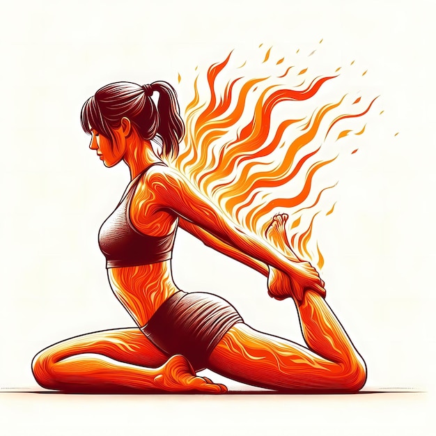 Une jeune femme pratique le yoga Pratique physique et spirituelle Illustration vectorielle