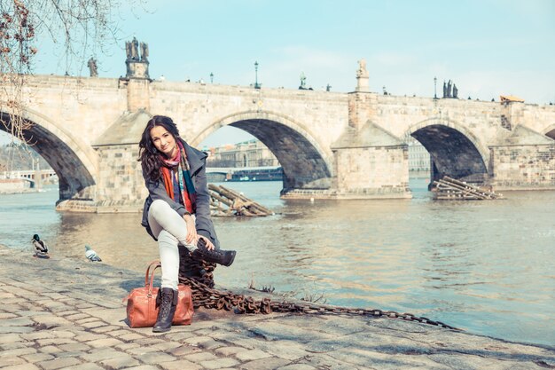 Jeune femme russe à Prague