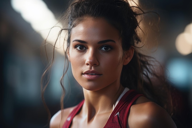 Photo jeune femme s'entraînant pour l'endurance de la détermination du marathon belle lumière photographe primé