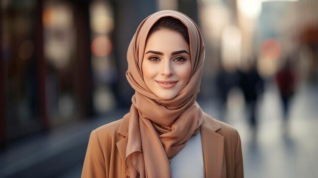 une jeune femme souriante en hijab